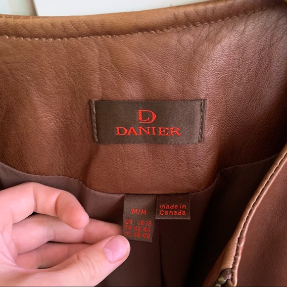 ♡ DANIER Genuine Brown Leather Jacket - Picture 3 of 3